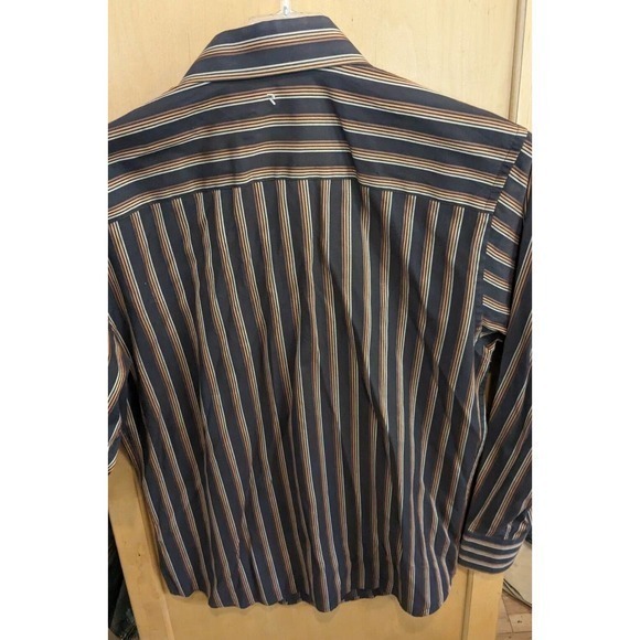 Roar Strength Refined Shirt‎ Mens Large XL Long Sleeve Button Up Brown striped - Picture 2 of 4